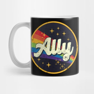 Ally // Rainbow In Space Vintage Grunge-Style Mug